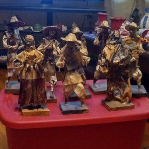 Vintage Mexican paper machete figures